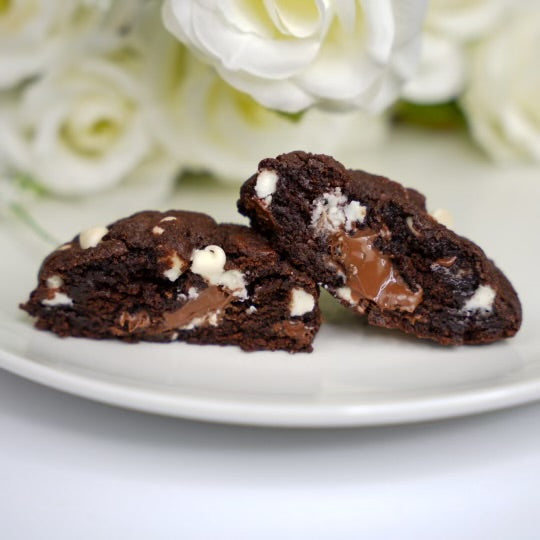 6ct Nutella Stuffed Double Chocolate White Chocolate Chip Cookies