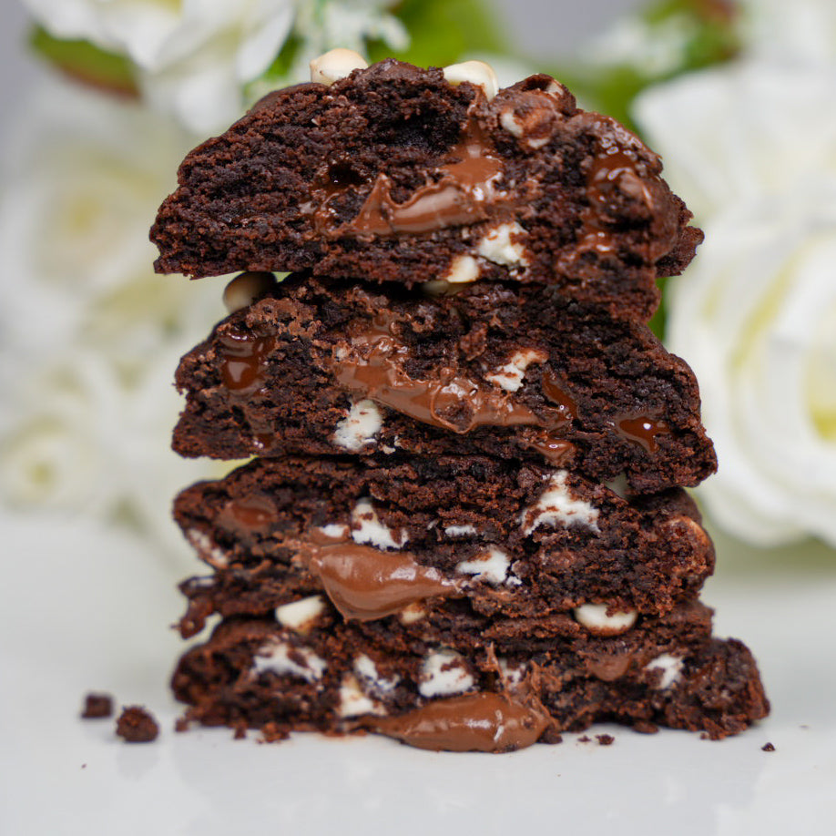 6ct Nutella Stuffed Double Chocolate White Chocolate Chip Cookies